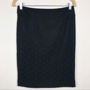 Banana Republic navy blue lace pencil skirt